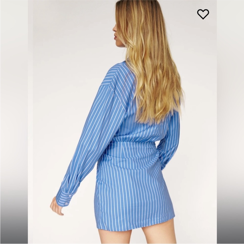 Reformation Weston Stripe Dress Blue and White - Picture 2 of 7